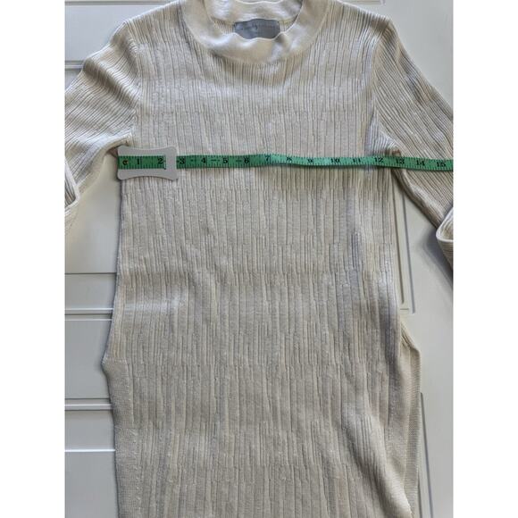 Modern Citizen Long Sleeve Sweater Mini Dress Cream Bodycon Textured Small - Picture 6 of 8